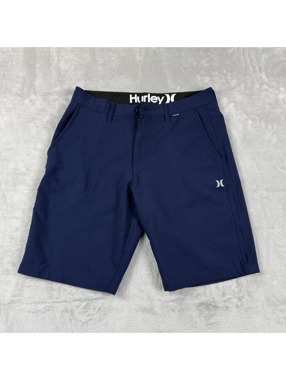 Hurley Navy Hybrid Walk Shorts Performance Stretch Size 28 Solid Travel Commuter